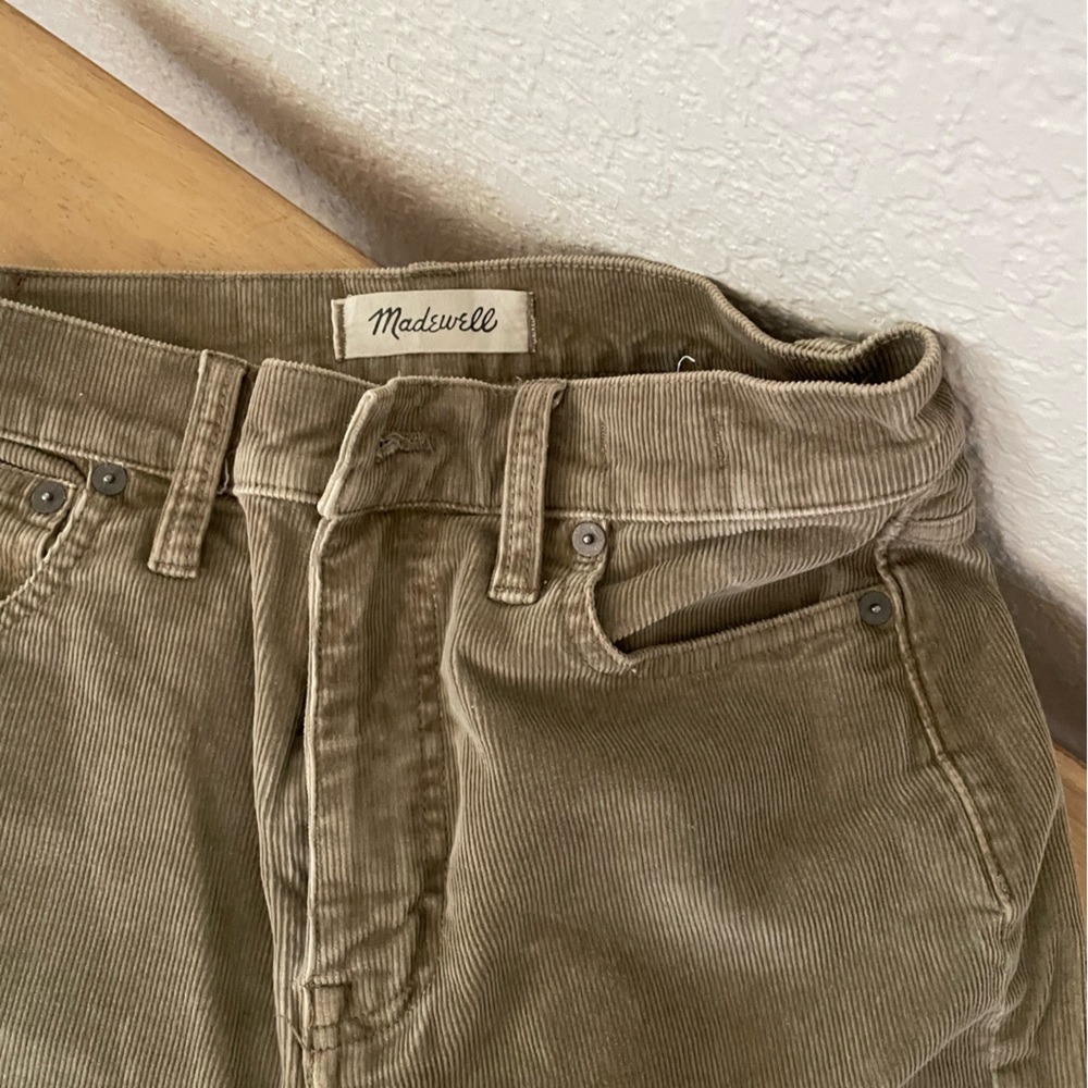 Madewell Green Corduroy Straight Leg Pants
